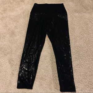 Black Snakeskin Print Leggings